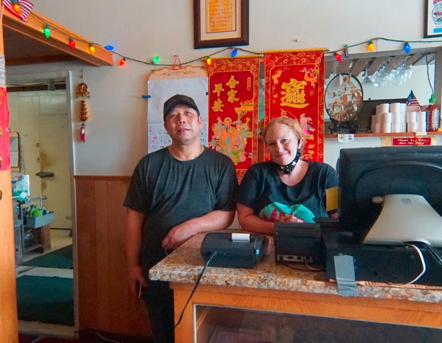 An image of two employees who work at Chen's, a local restaurant.